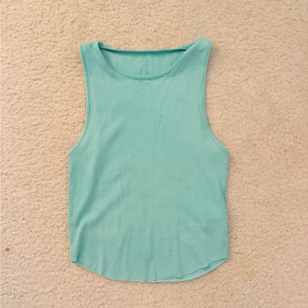 American eagle light blue/teal ribbed tank top